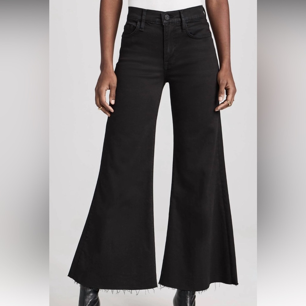 Frame Denim Black Wide Leg Jeans